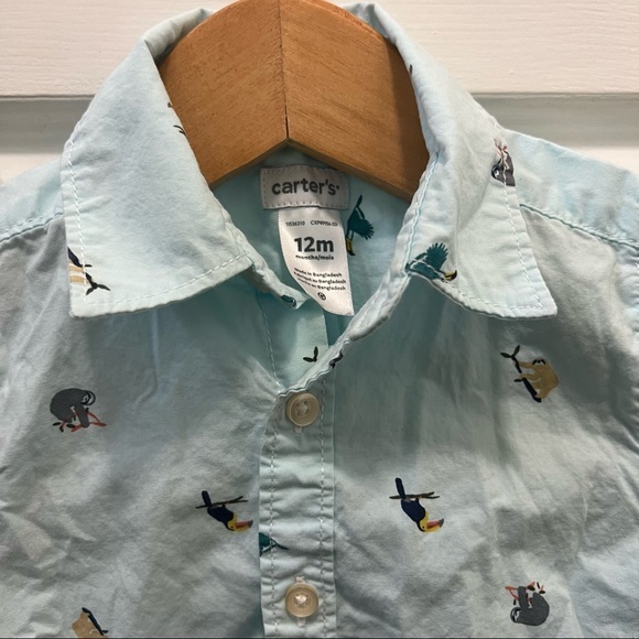 carters short sleeve shirt for baby boy size 12 months - Picture 3 of 6